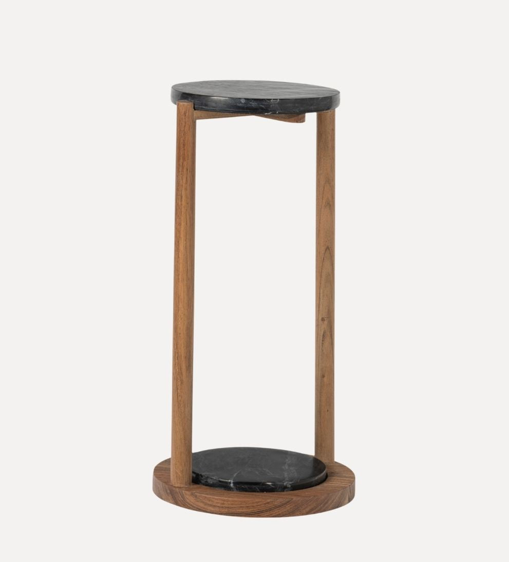 Julia Drink Table - Acacia / Marble Side Tables