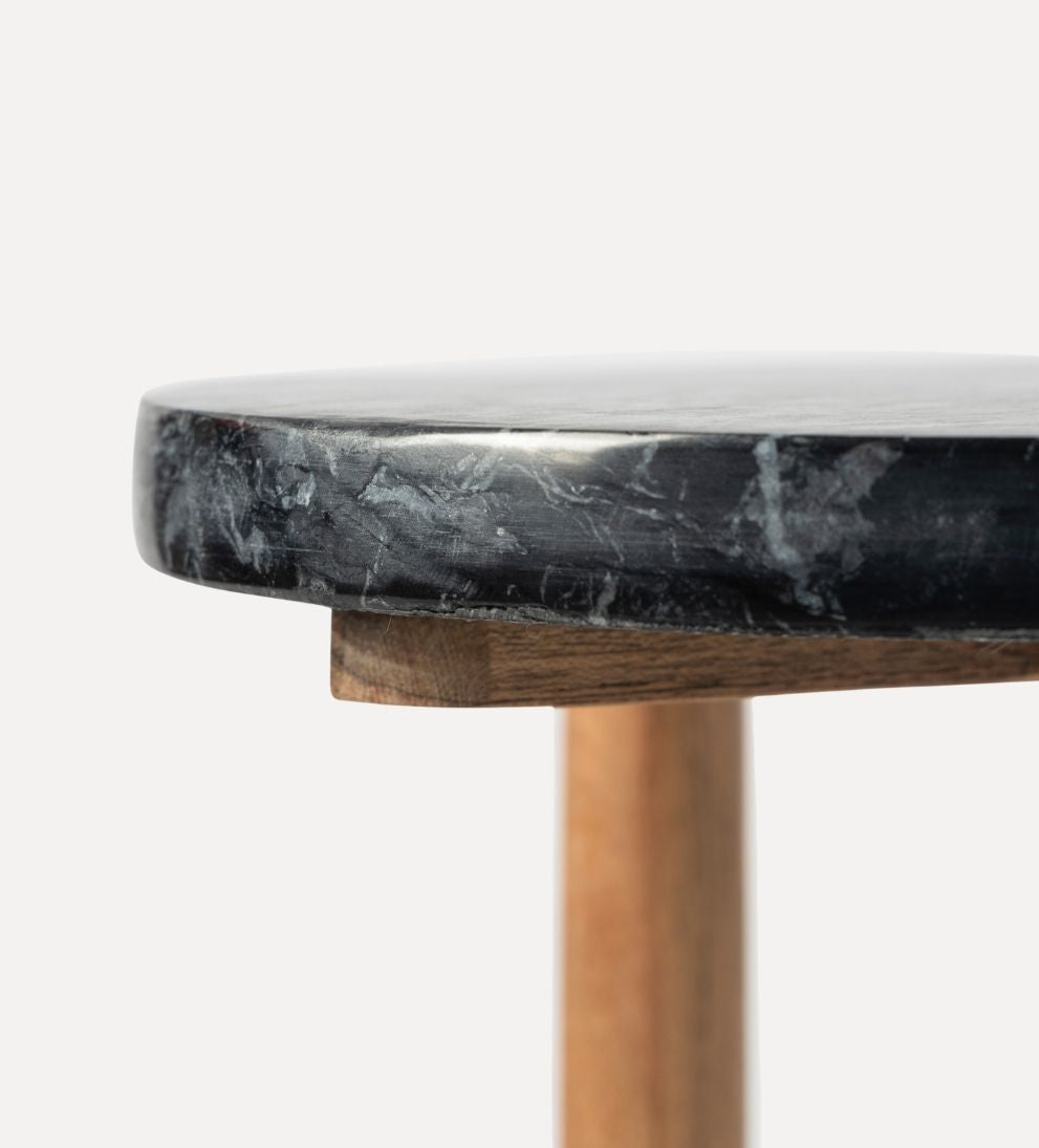 Julia Drink Table - Acacia / Marble Side Tables