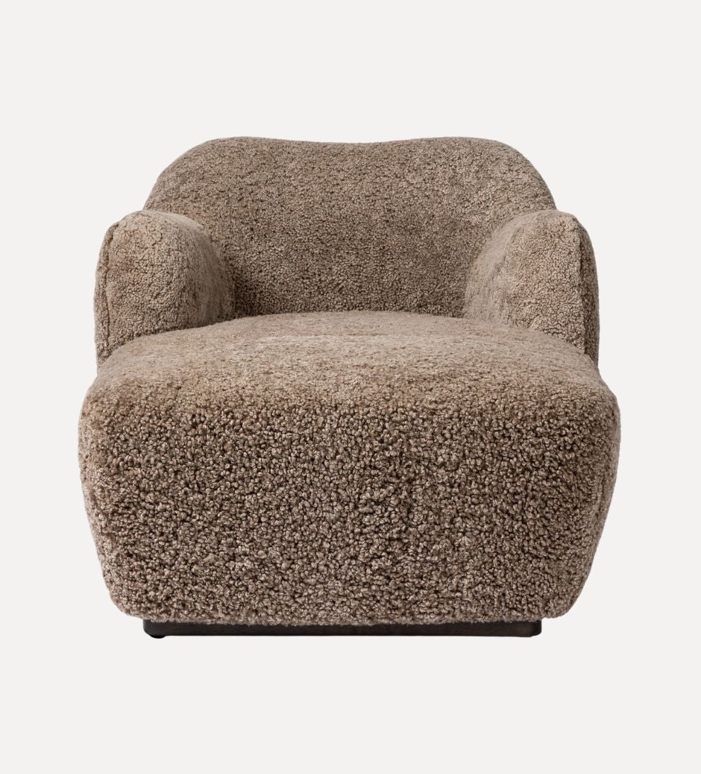 Julia Chaise in Taupe Shearling Chaises