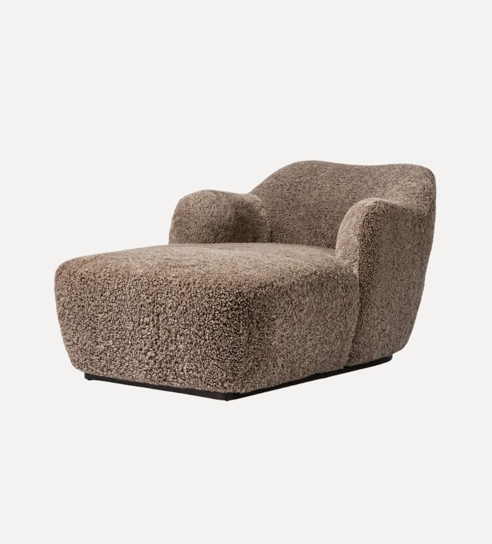 Julia Chaise in Taupe Shearling Chaises