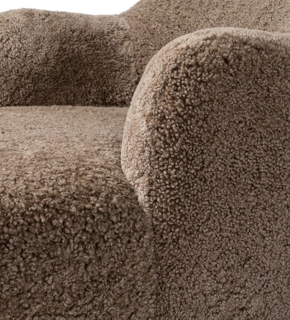 Julia Chaise in Taupe Shearling Chaises