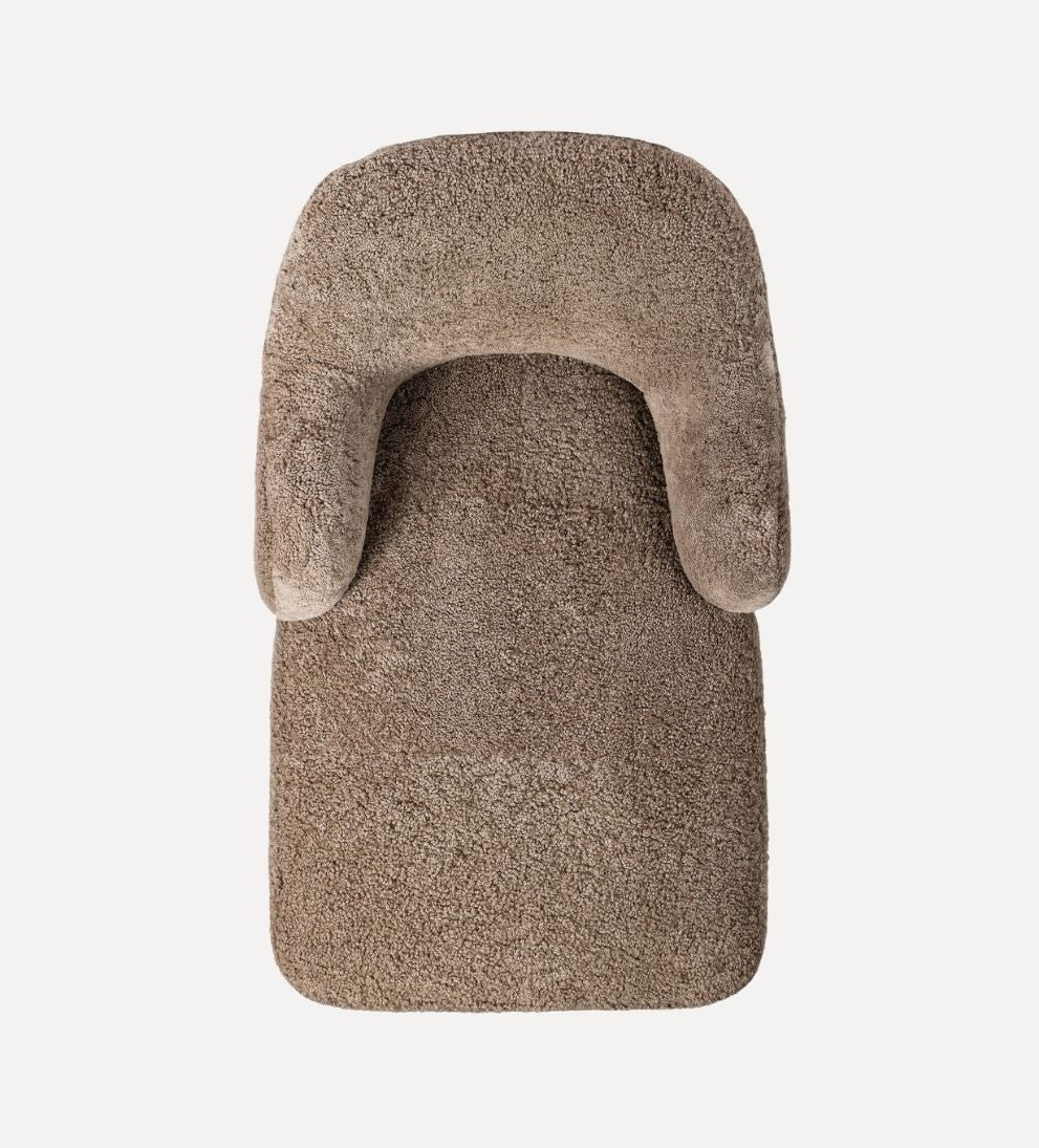 Julia Chaise in Taupe Shearling Chaises