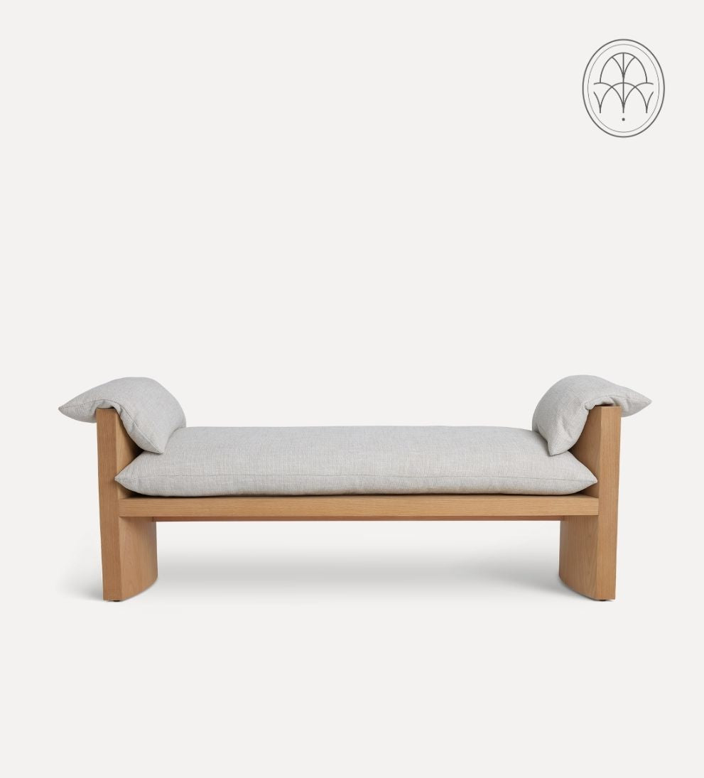 Katelyn White Oak Bench Benches