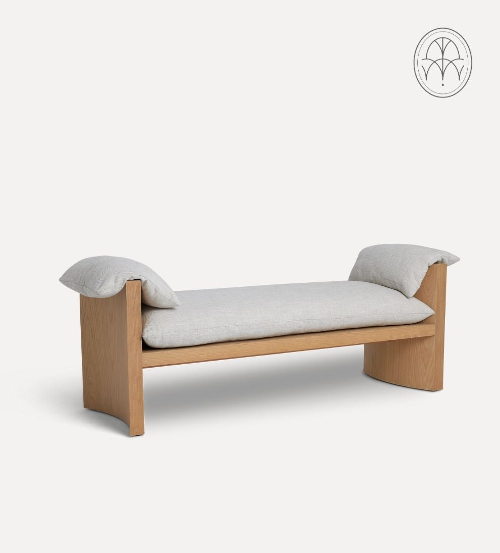 Katelyn White Oak Bench Benches
