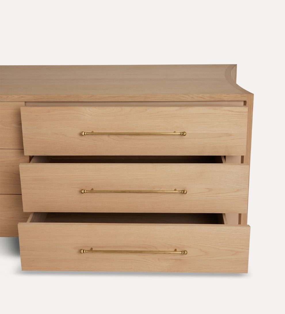 Katelyn White Oak Curved Dresser Dressers