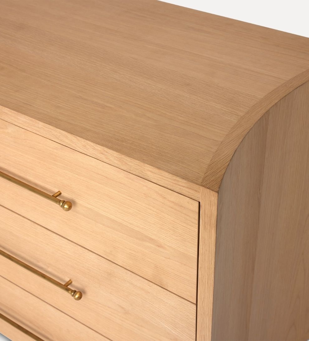 Katelyn White Oak Curved Dresser Dressers