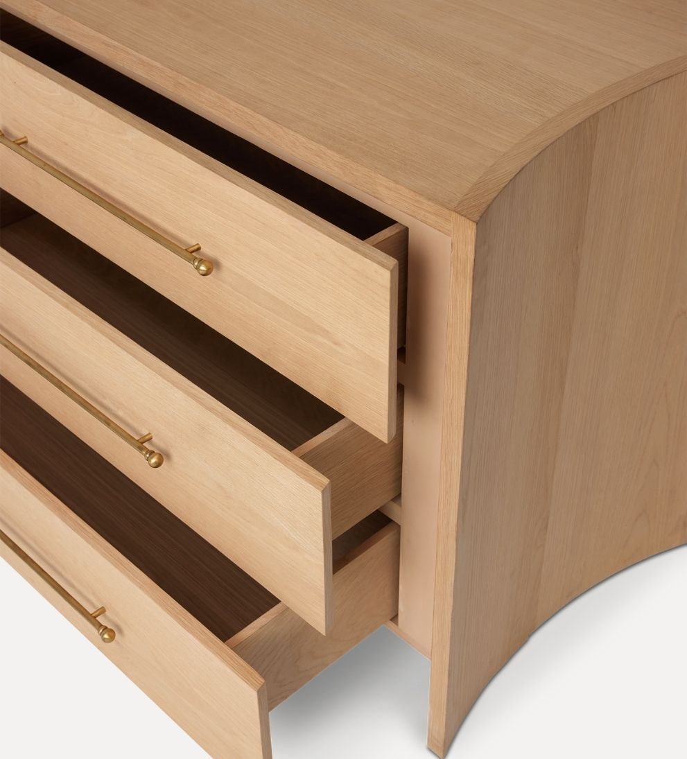 Katelyn White Oak Curved Dresser Dressers