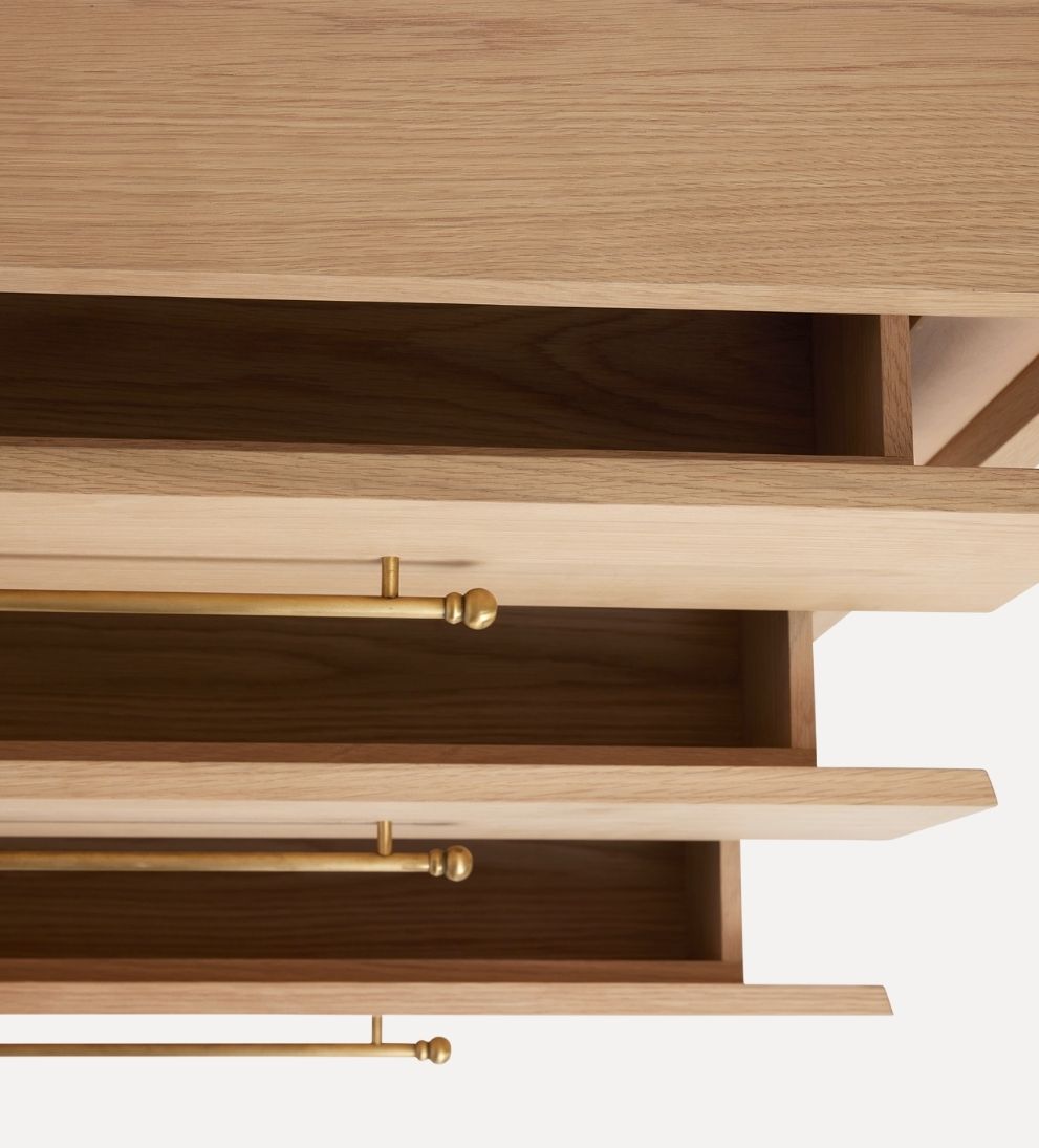 Katelyn White Oak Curved Dresser Dressers
