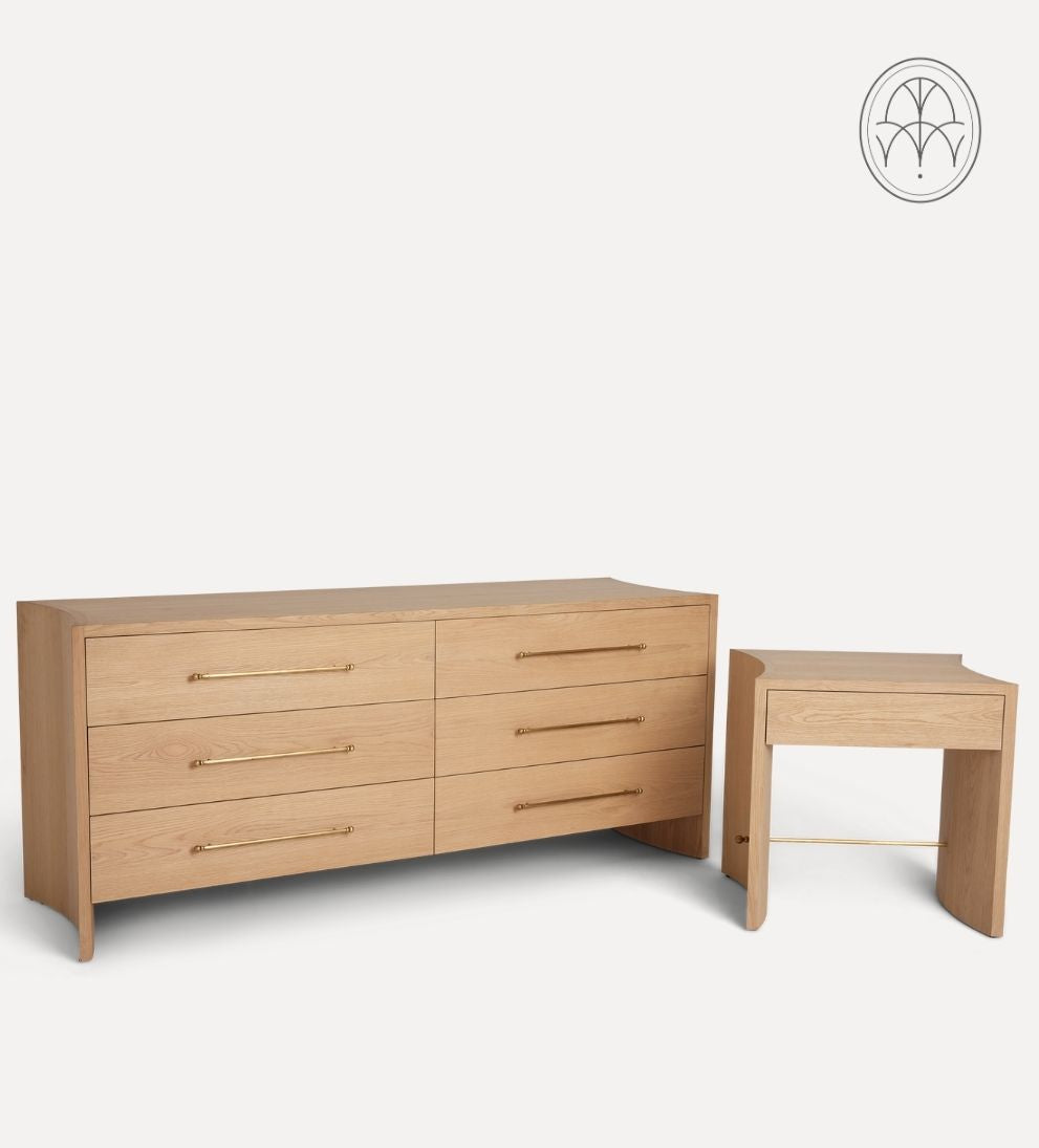 Katelyn White Oak Curved Dresser Dressers