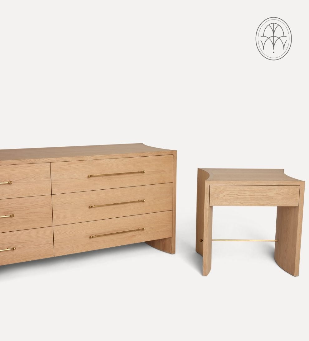 Katelyn White Oak Curved Dresser Dressers