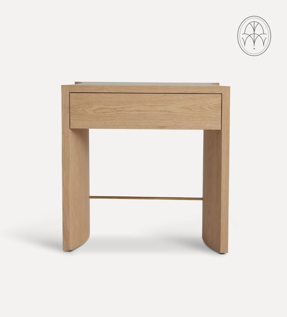 Katelyn White Oak Curved Nightstand Nightstands