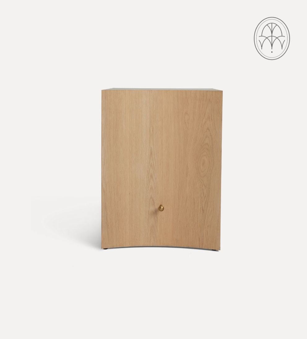 Katelyn White Oak Curved Nightstand Nightstands