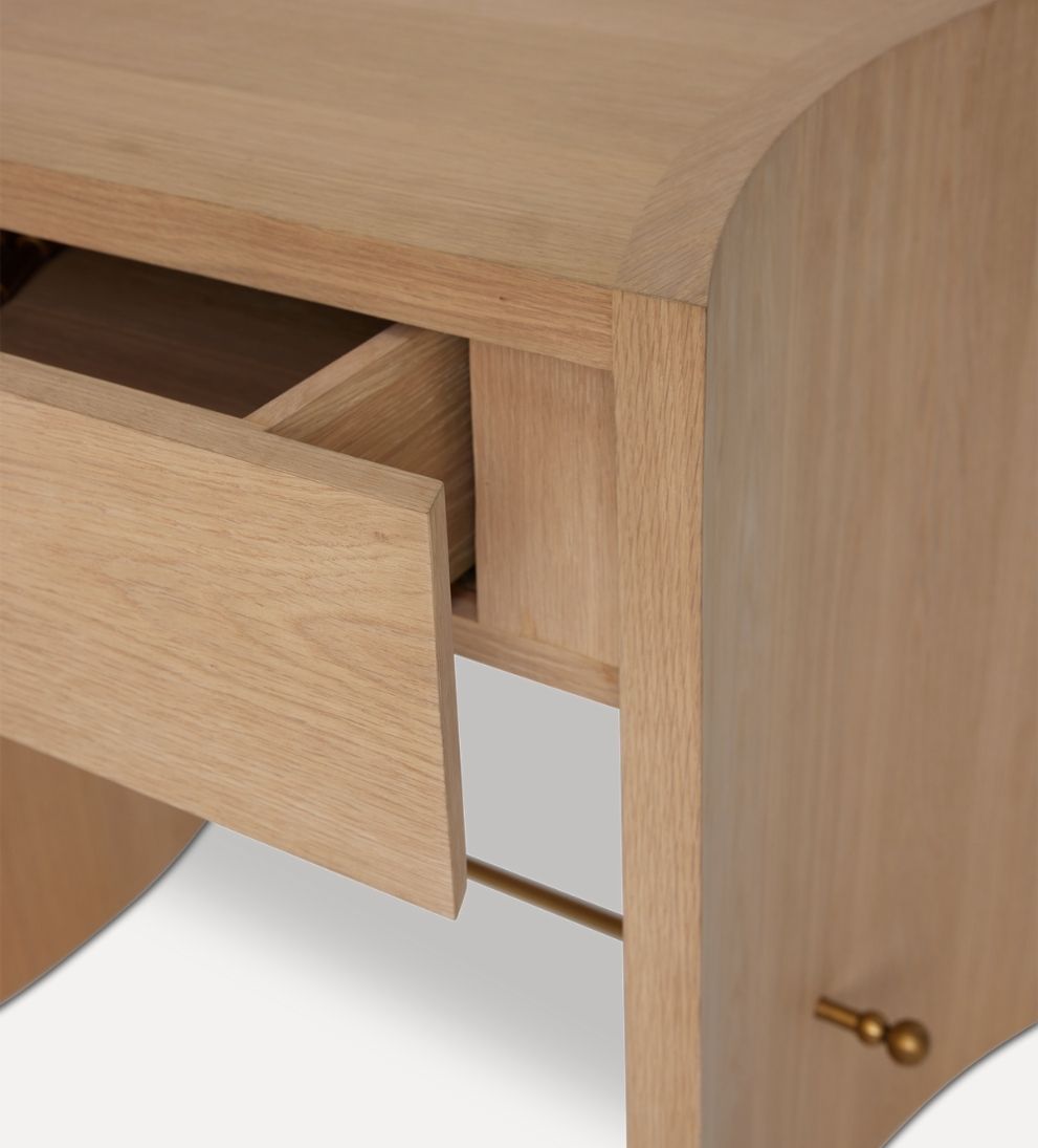Katelyn White Oak Curved Nightstand Nightstands