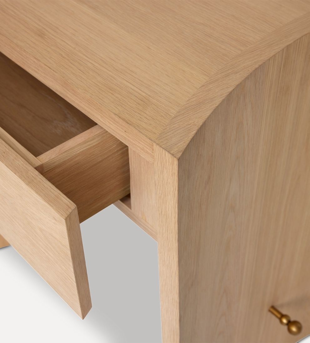 Katelyn White Oak Curved Nightstand Nightstands