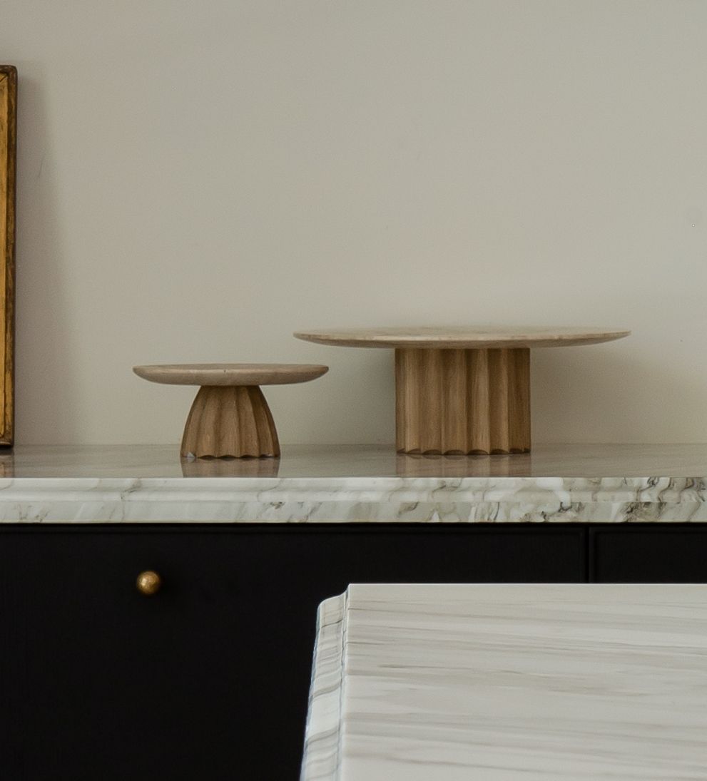 Knox Travertine Pedestal Decorative Object