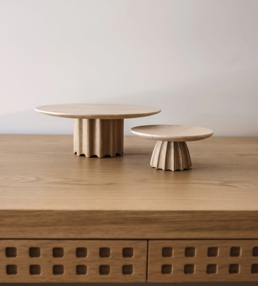 Knox Travertine Pedestal Decorative Object