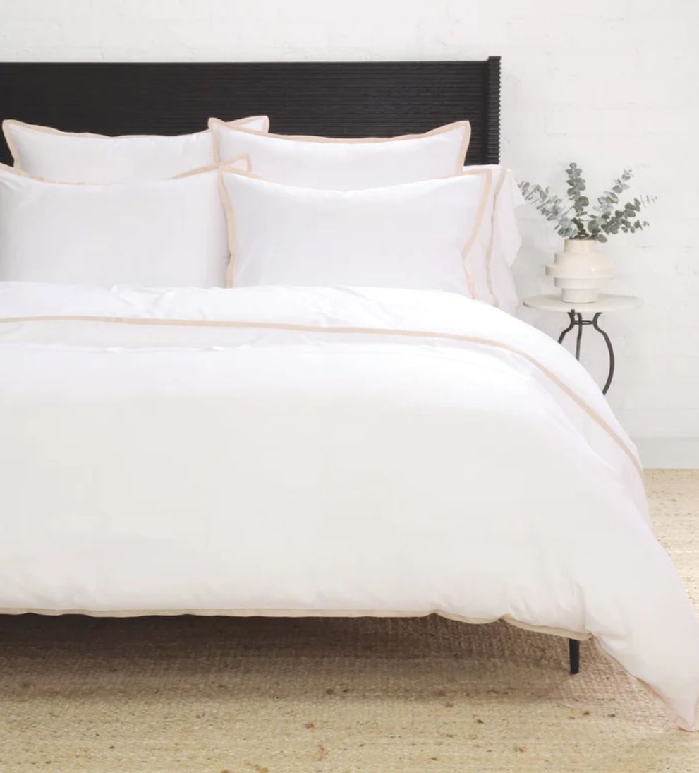 Langston Duvet Cover Set in Sand Bedding