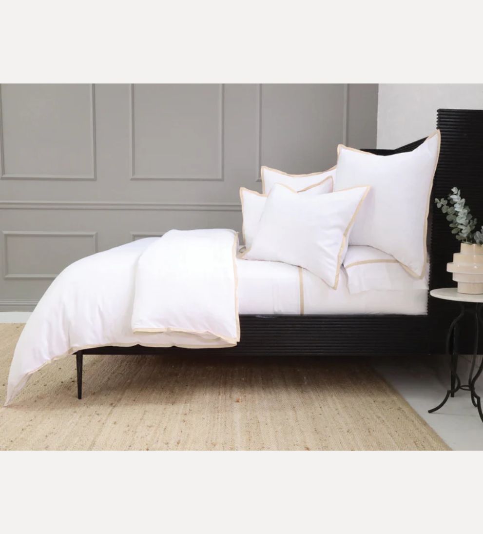 Langston Duvet Cover Set in Sand Bedding