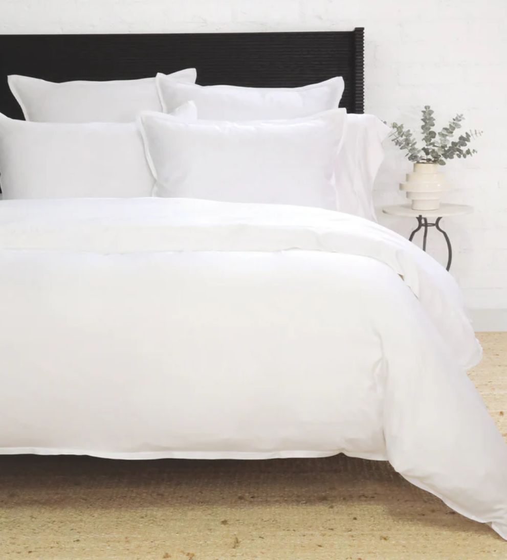Langston Duvet Cover Set in White Bedding