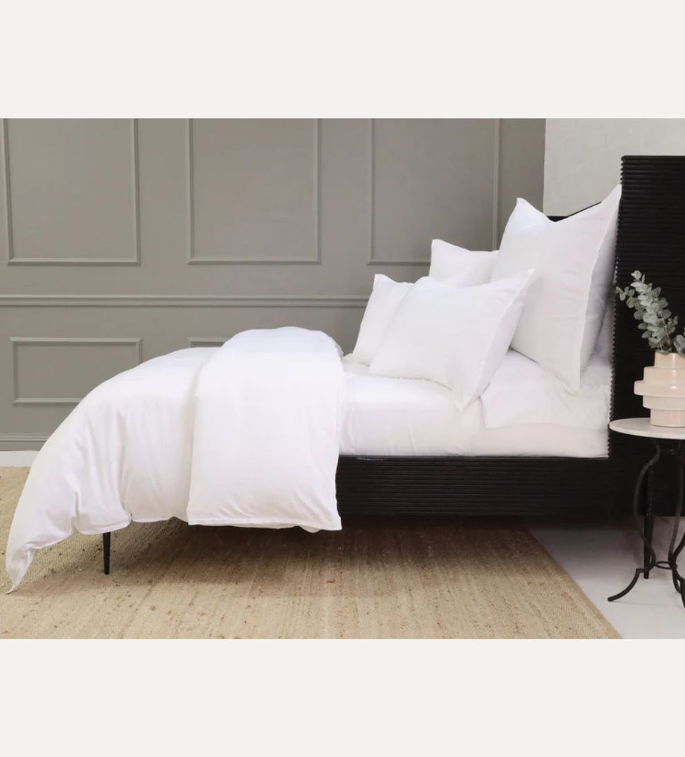 Langston Duvet Cover Set in White Bedding