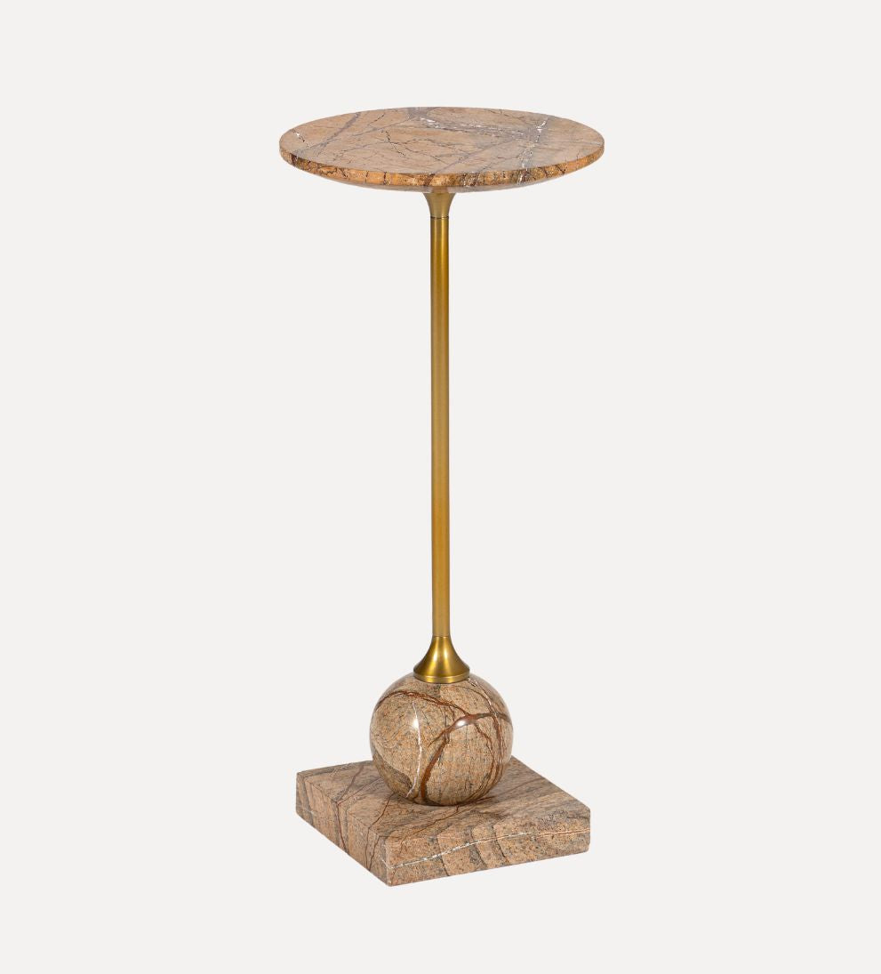Lauren Drink Table in Brown Marble Side Tables