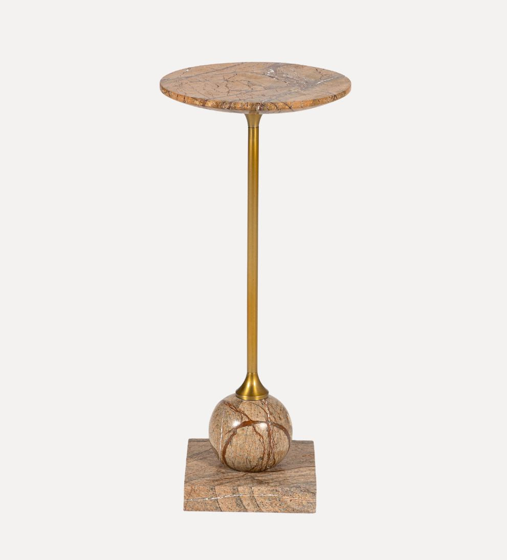 Lauren Drink Table in Brown Marble Side Tables