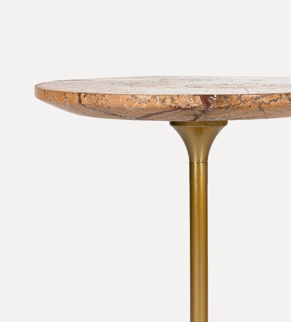 Lauren Drink Table in Brown Marble Side Tables