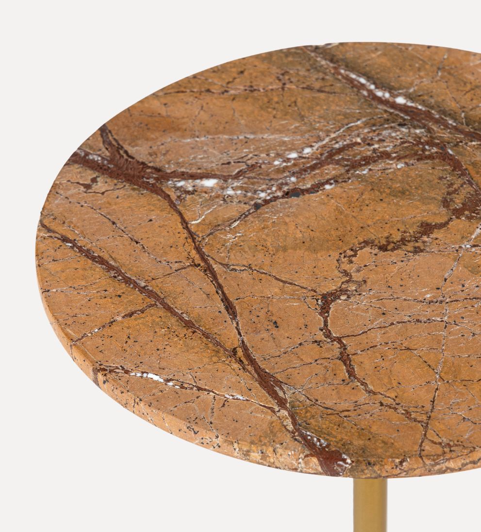 Lauren Drink Table in Brown Marble Side Tables