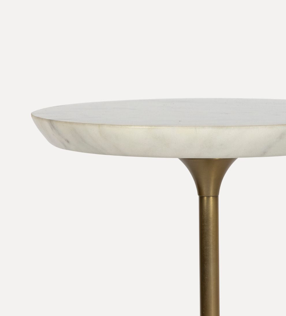 Lauren Drink Table - White Marble Side Tables