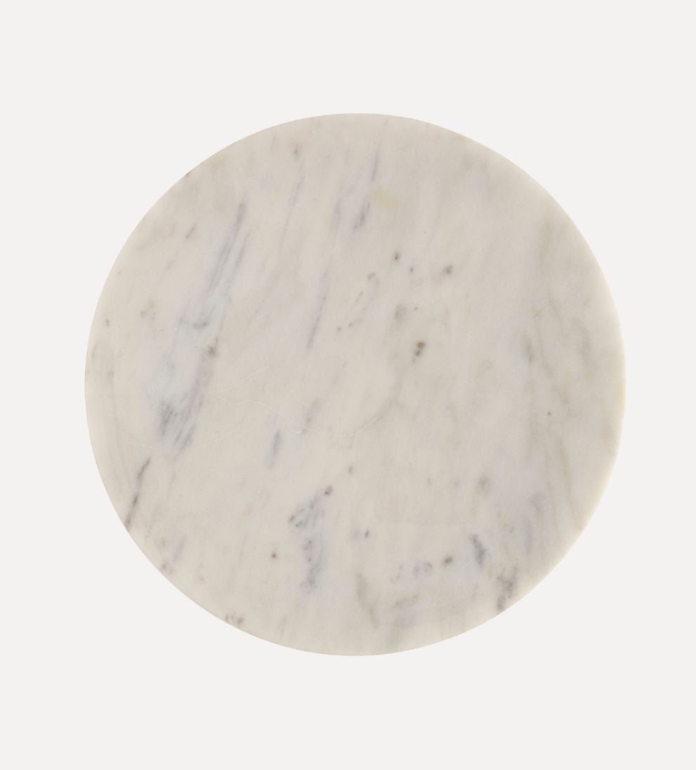 Lauren Drink Table - White Marble Side Tables
