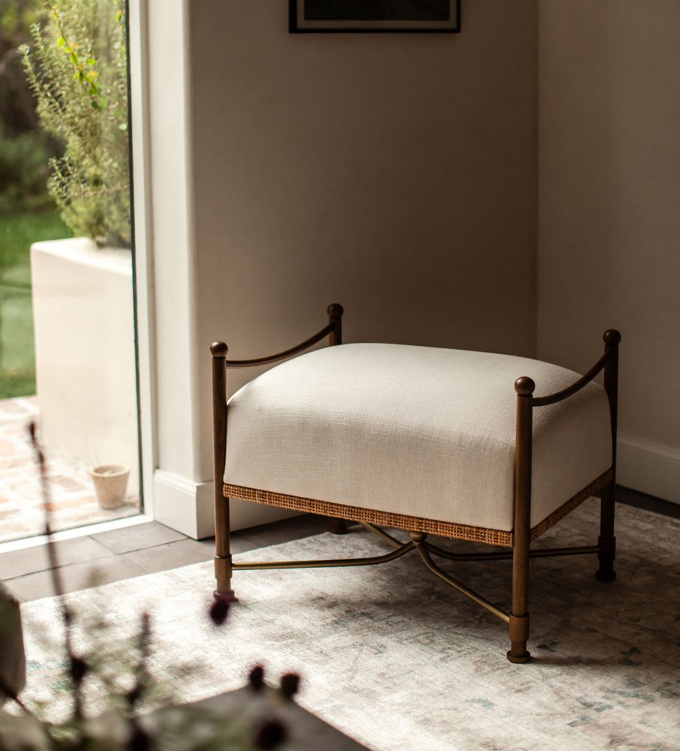 Lilac Upholstered Stool Ottomans