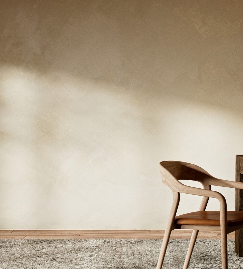 Limewash Mural - Cream Wallpaper