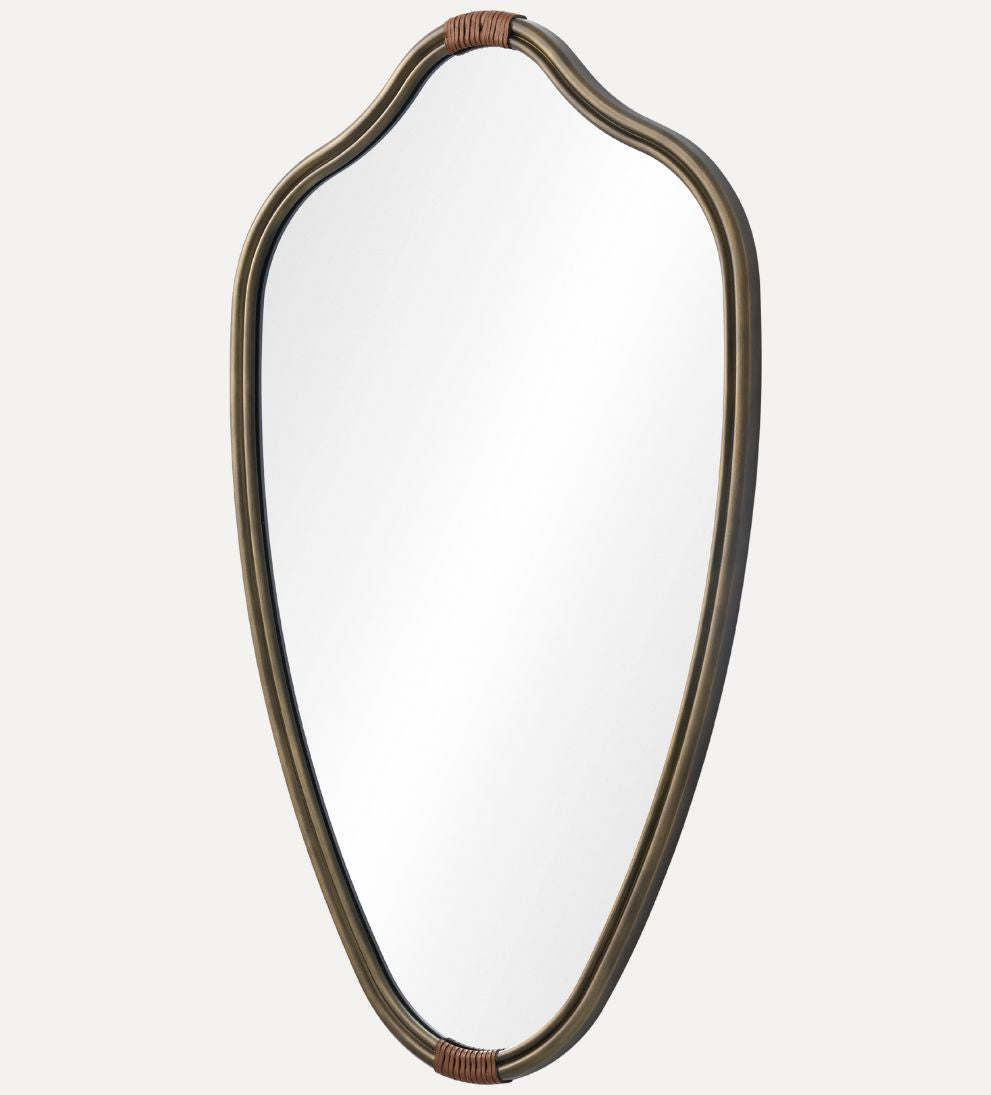 Lucca Mirror in Aged Brass Leaf Wall Mirrors
