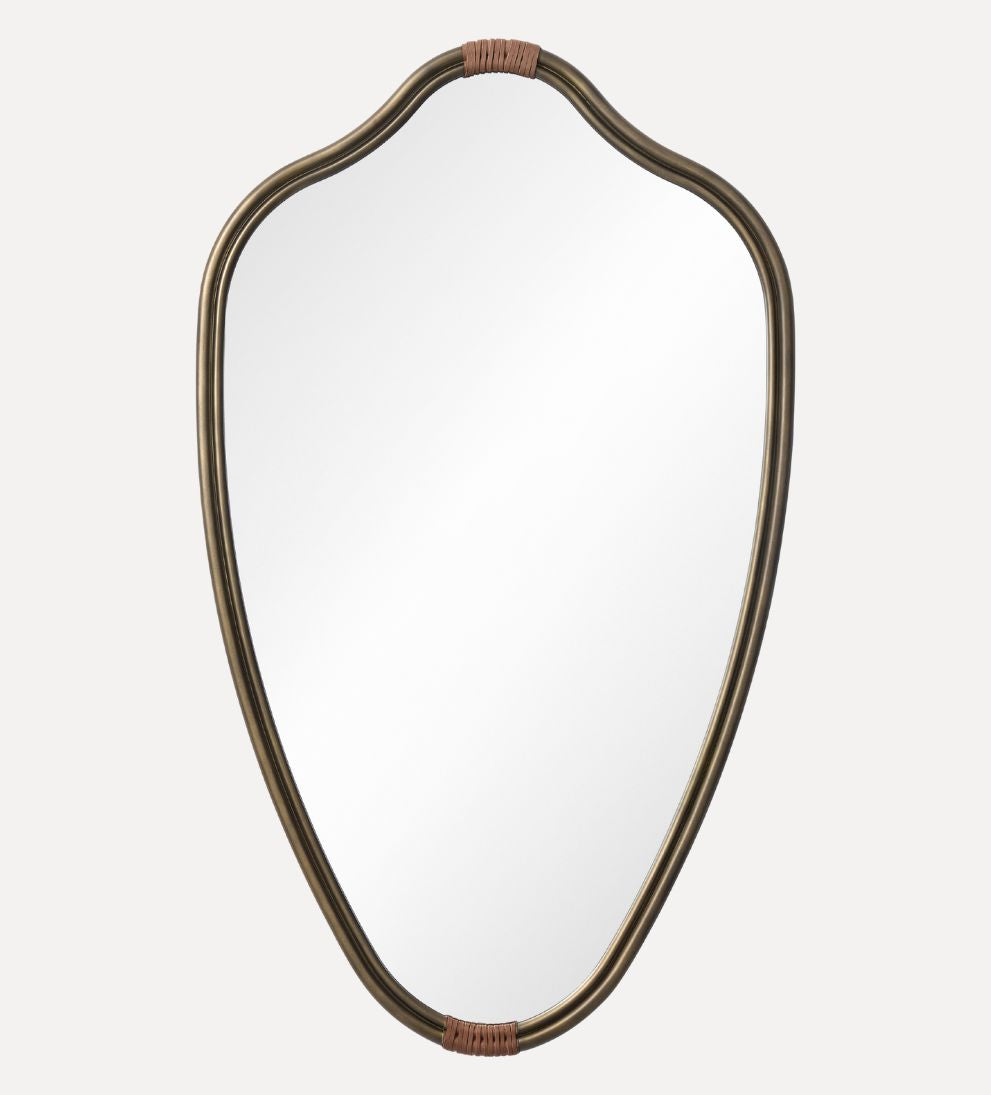 Lucca Mirror in Aged Brass Leaf Wall Mirrors