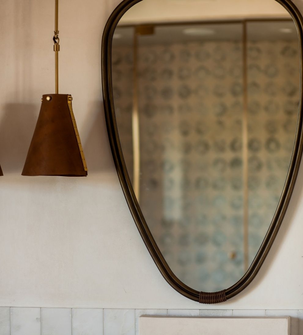 Lucca Mirror in Aged Brass Leaf Wall Mirrors