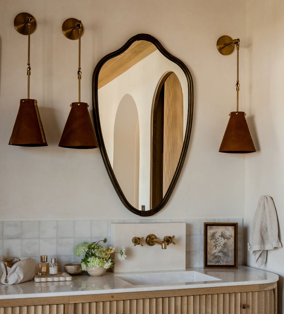 Lucca Mirror in Aged Brass Leaf Wall Mirrors