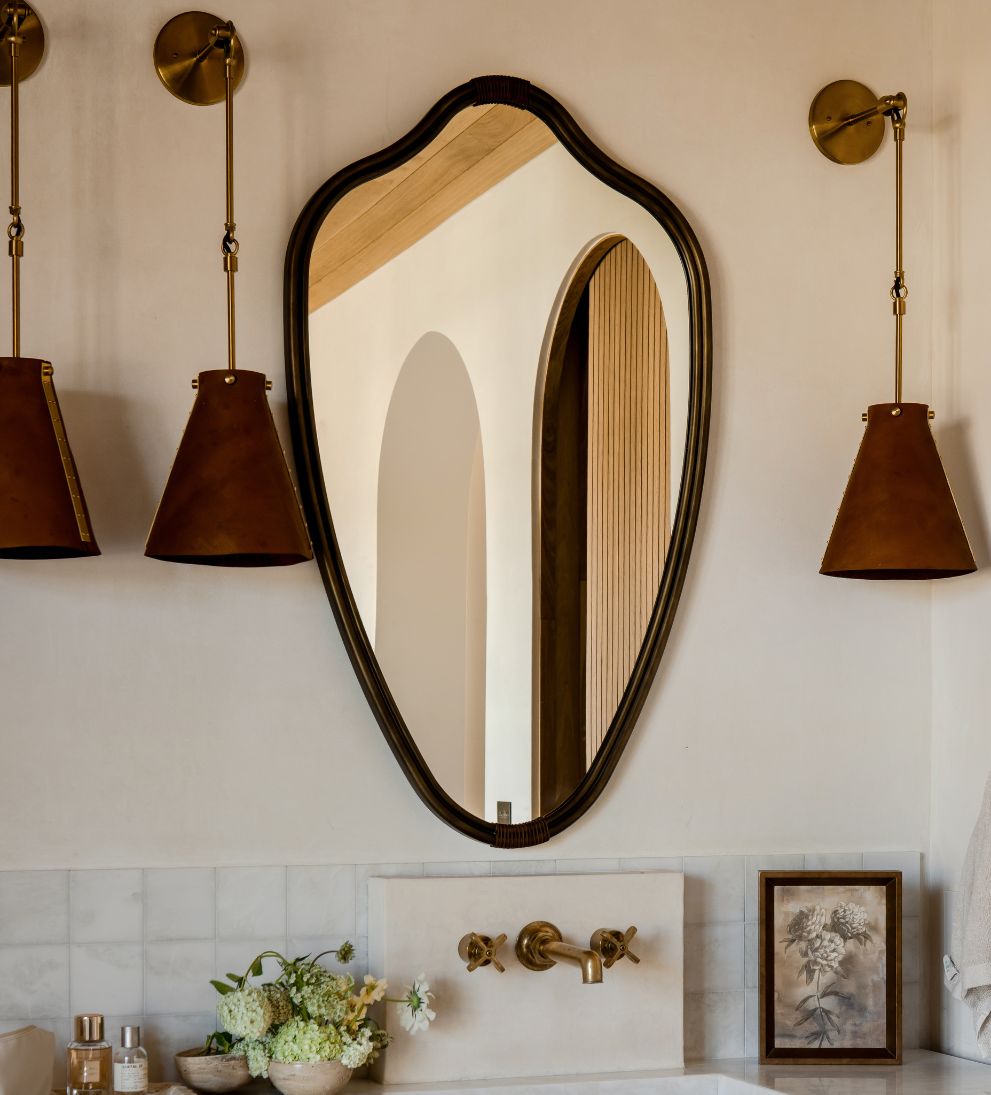 Lucca Mirror in Aged Brass Leaf Wall Mirrors