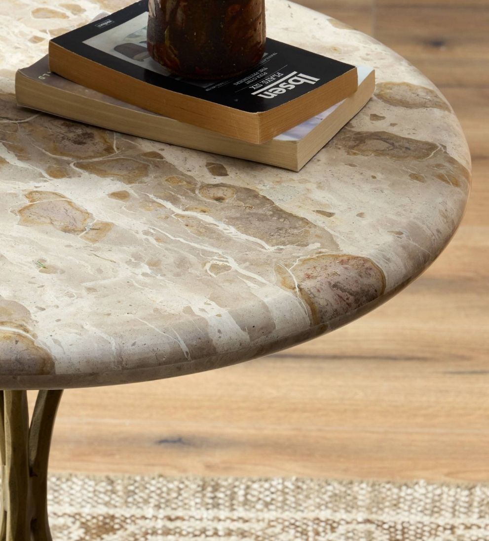 Lucian End Table in Fossil Marble Side & End Tables