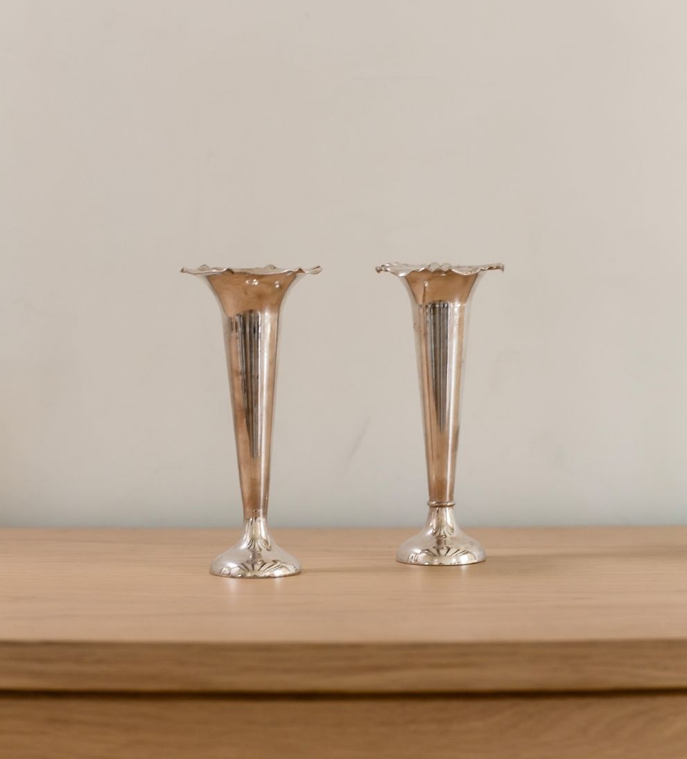 Lucienne Silver Soliflore Vase Set (Set of 2) Vases