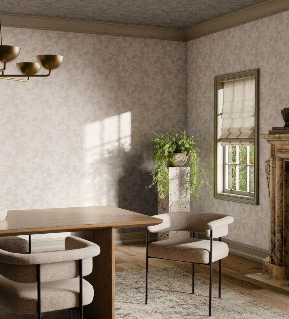 Lush Leaves Wallpaper - Lush Leaves Grey I Wallpaper