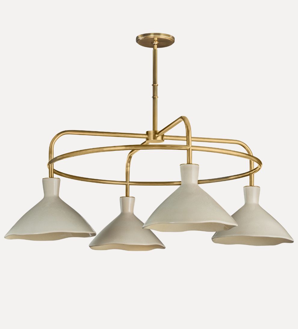 Maeve 4-Light Chandelier, Cream Pendants + Chandeliers