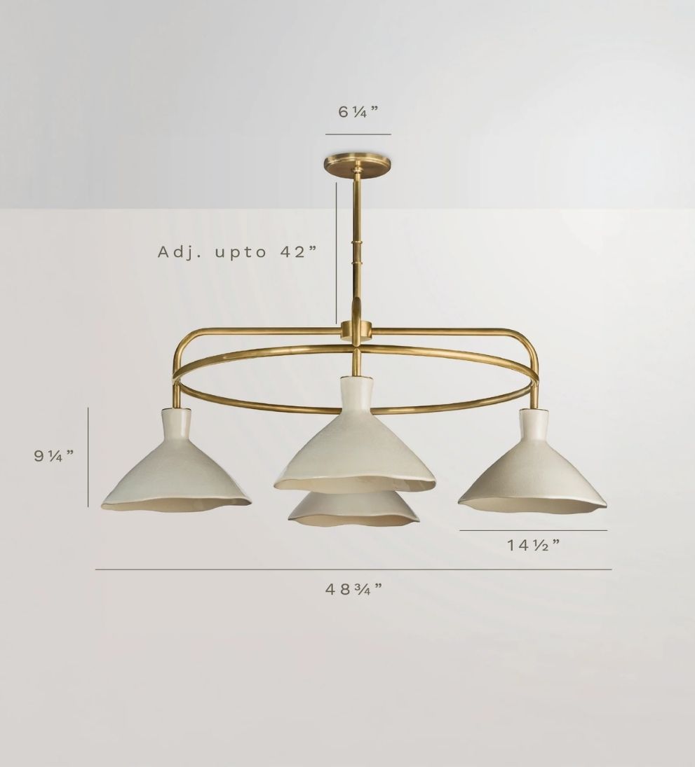 Maeve 4-Light Chandelier, Cream Pendants + Chandeliers