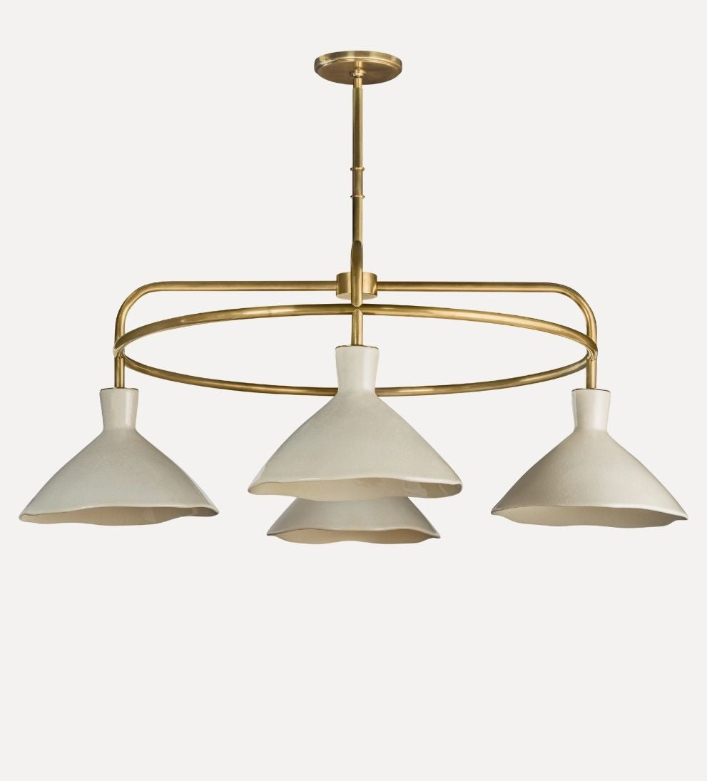 Maeve 4-Light Chandelier, Cream Pendants + Chandeliers