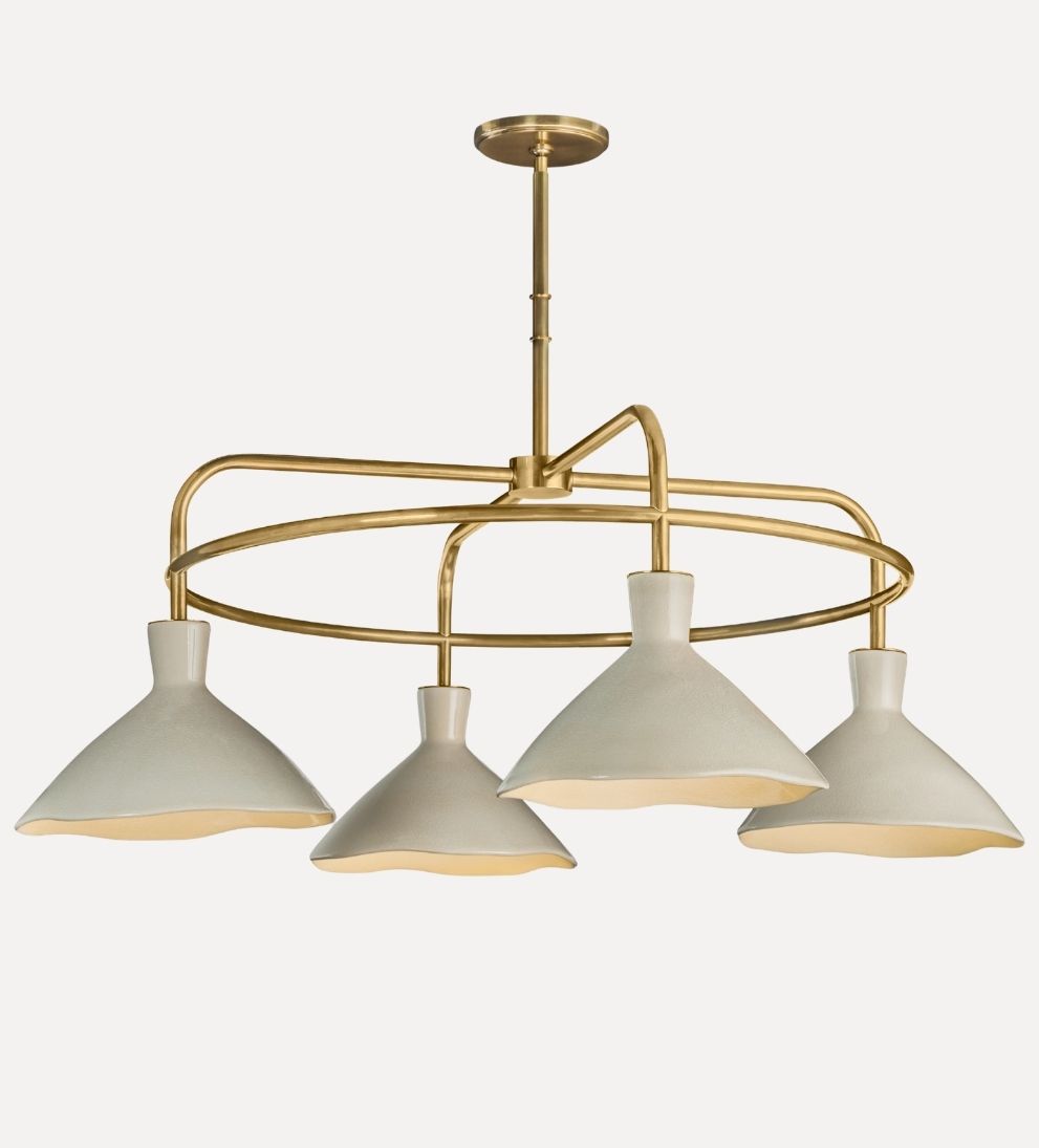 Maeve 4-Light Chandelier, Cream Pendants + Chandeliers