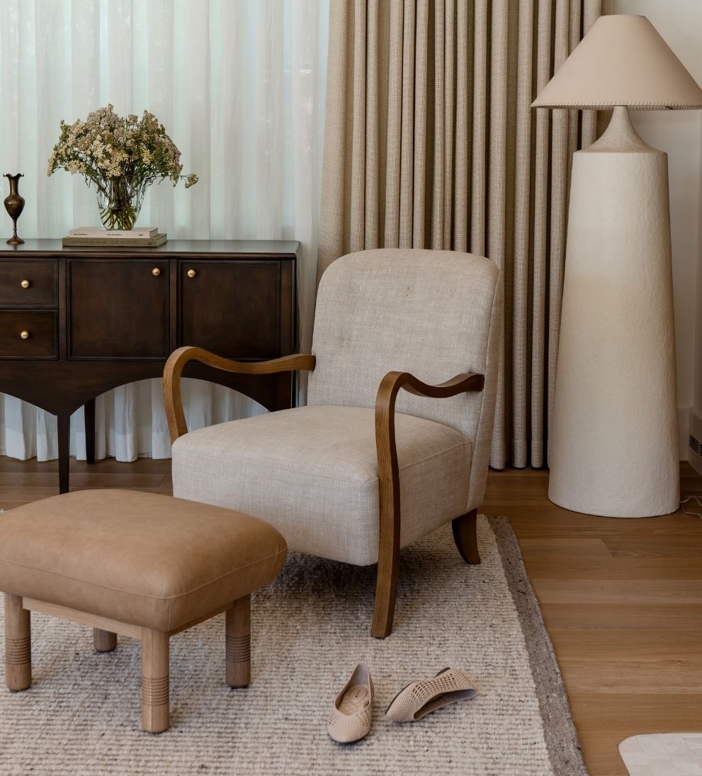 Milos Custom Walnut Lounge Chair