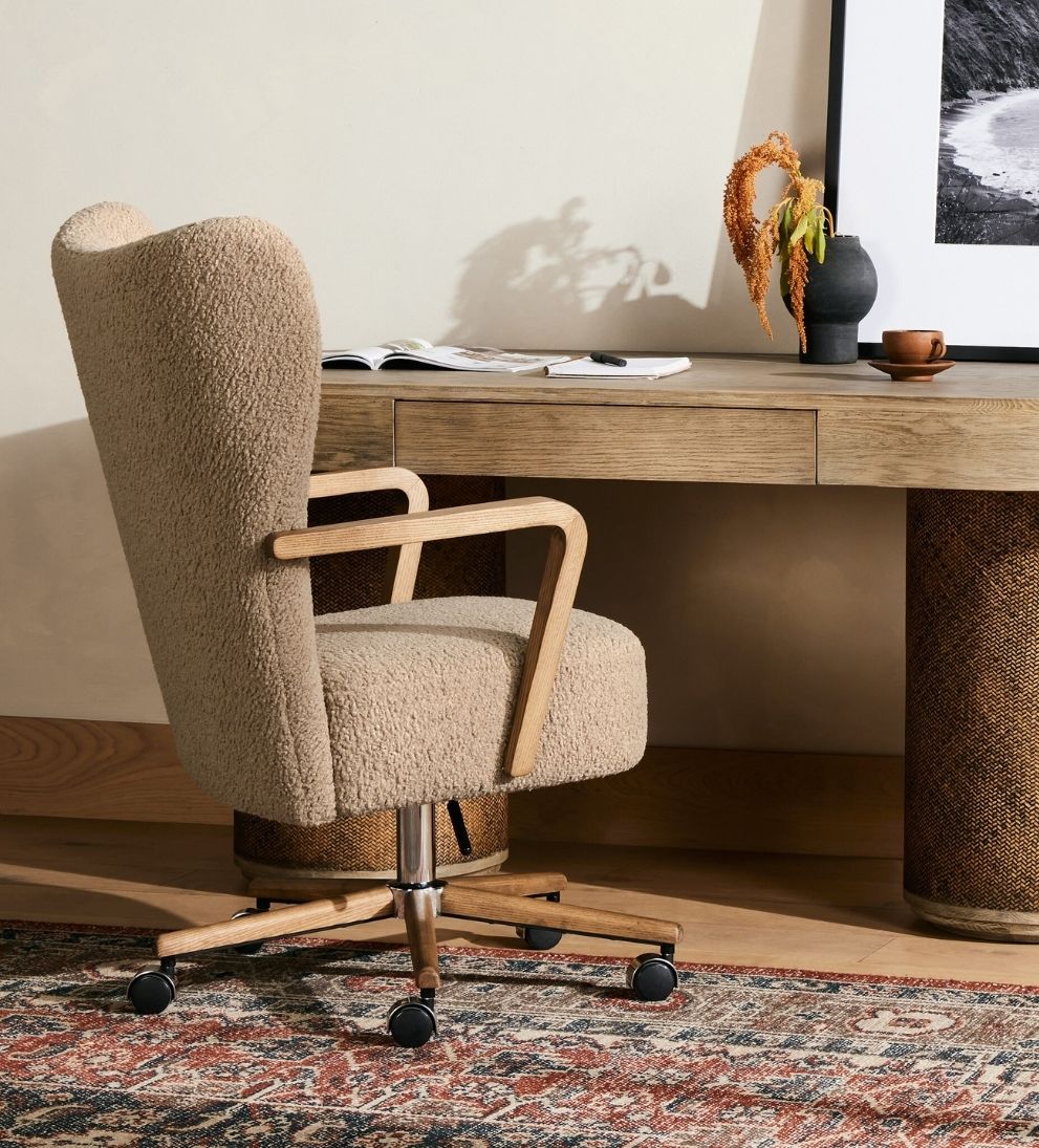 Morris Desk Chair in Sheepskin Camel Desk Chairs