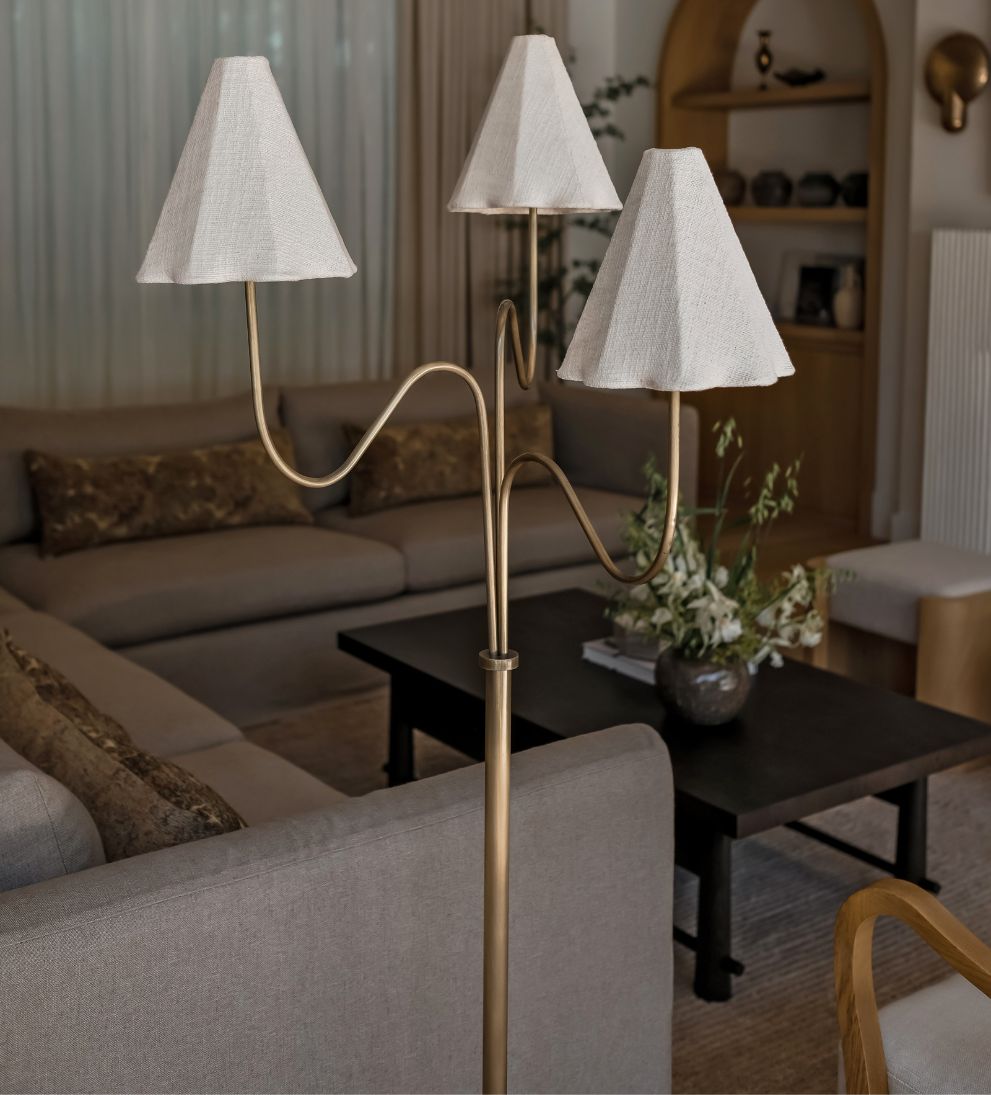 Camille Multi-Light Brass Floor Lamp Floor Lamps