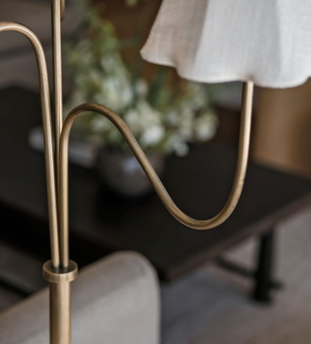 Camille Multi-Light Brass Floor Lamp Floor Lamps