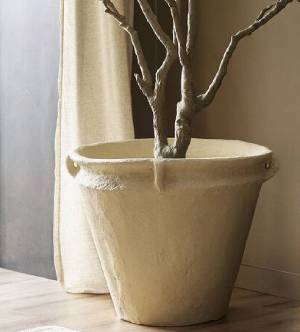 Oliver Tall Paper Mache Vessel Planters + Pots