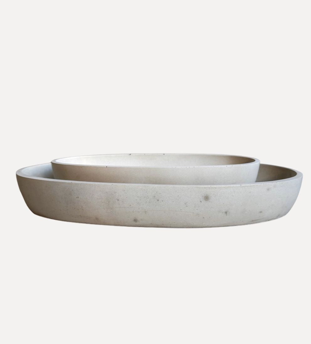 Oval Concrete Tray Trays